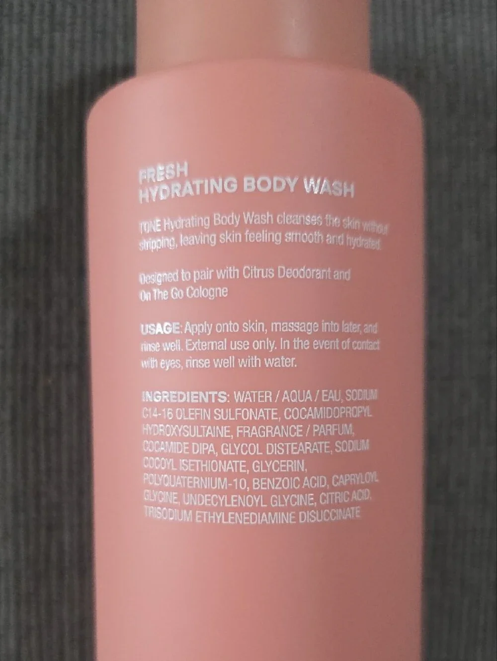 TONE Citrus Pink Grapefruit Hydrating Body Wash, New, 2 Bottles, 16.9oz Each.